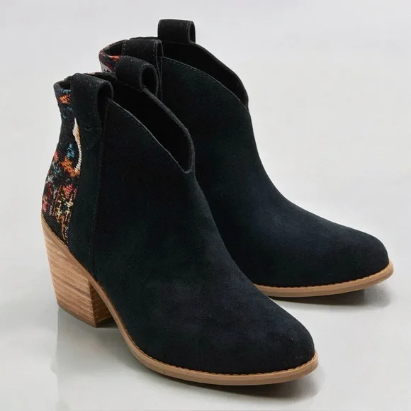 TOMS Constance Western Embroidered Bootie in Black NEW - Picture 15 of 15